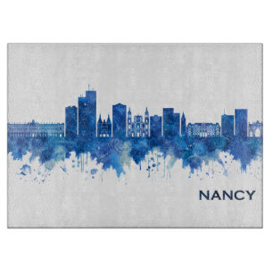 Nancy France Skyline Blue Schneidebrett