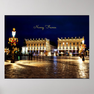 Nancy, Frankreich am Abend Poster