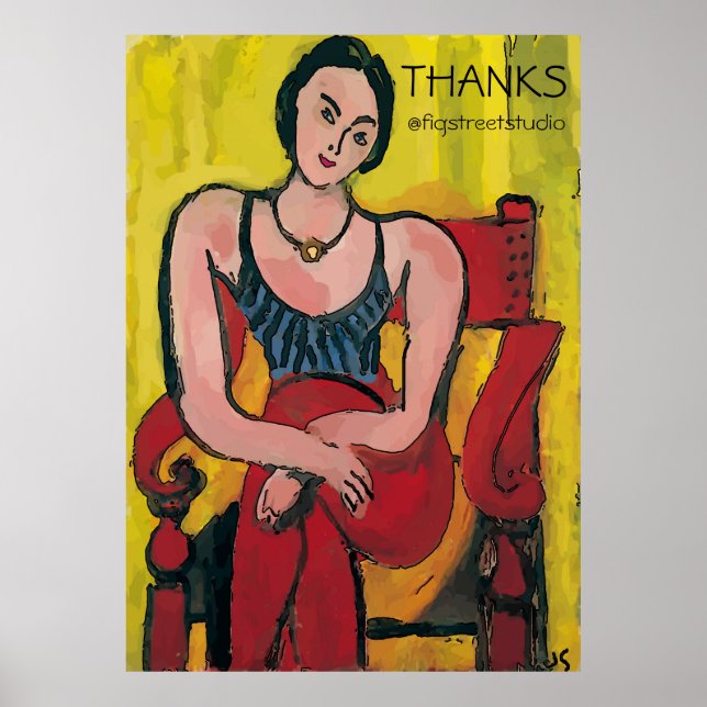 Nancy in Red Chair 3, Text bearbeiten Poster (Vorne)