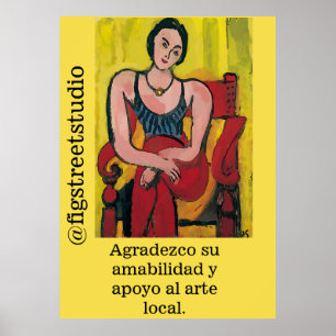 Nancy in Red Chair Dank, bearbeiten Sie Text Poster