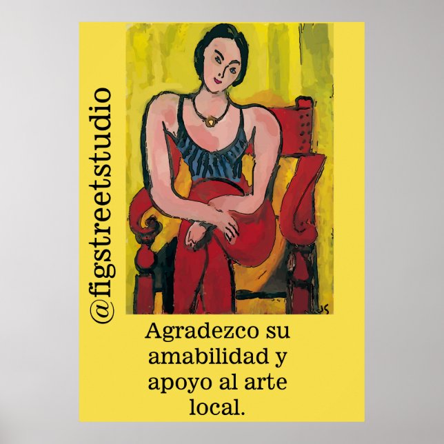 Nancy in Red Chair Dank, bearbeiten Sie Text Poster (Vorne)