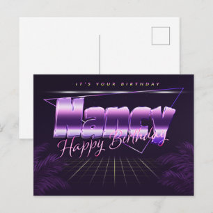 Nancy Name Vorname lila Postkarte Geburtstag