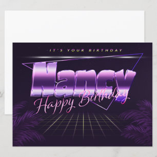 Nancy Name Vorname lila retro Karte Geburtstag