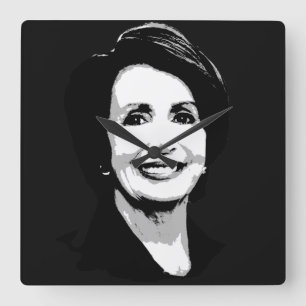 Nancy Pelosi Face Quadratische Wanduhr