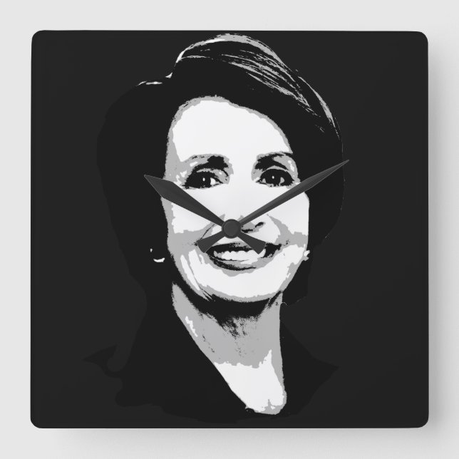 Nancy Pelosi Face Quadratische Wanduhr (Vorderseite)