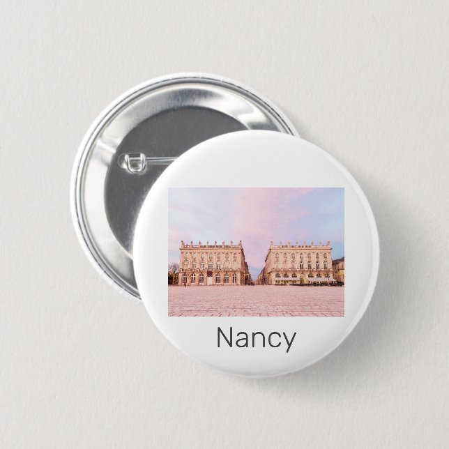 Nancy Place Stanislas Grand Est France Sunset Button (Vorne & Hinten)