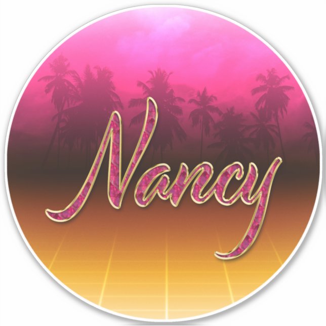 Nancy Vorname Name golden pink Aufkleber Sticker (Vorderseite)