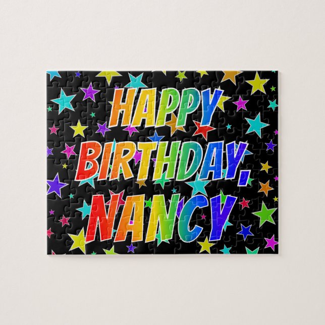 "NANCY" Vorname, Spaß "GLÜCKLICHER GEBURTSTAG" Puzzle (Horizontal)