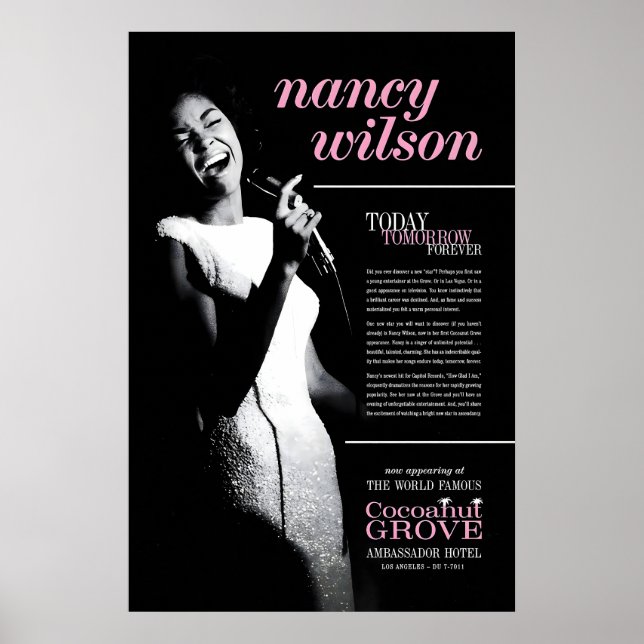 Nancy Wilson Jazzplakat - Live at the Cocoanut Poster (Vorne)