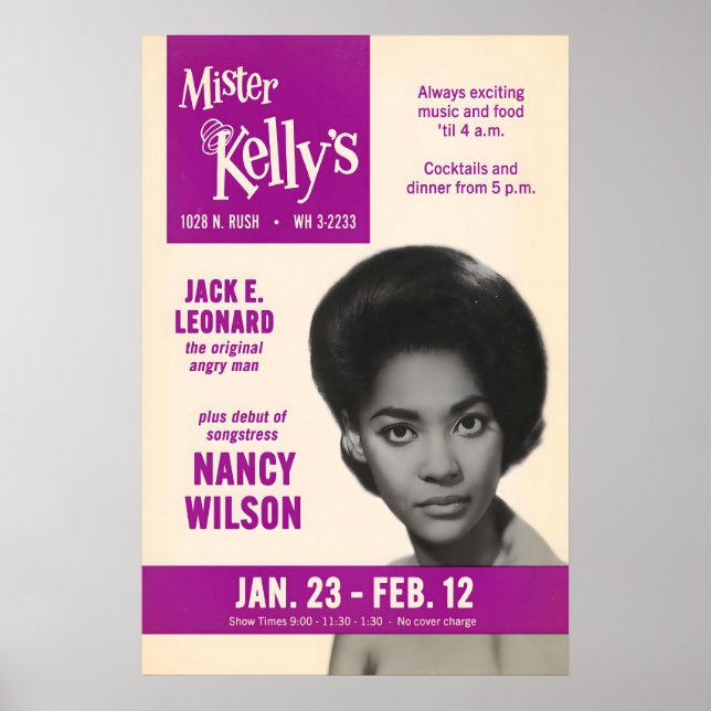 Nancy Wilson Jazzplakat - Mister Kelly's Poster (Vorne)