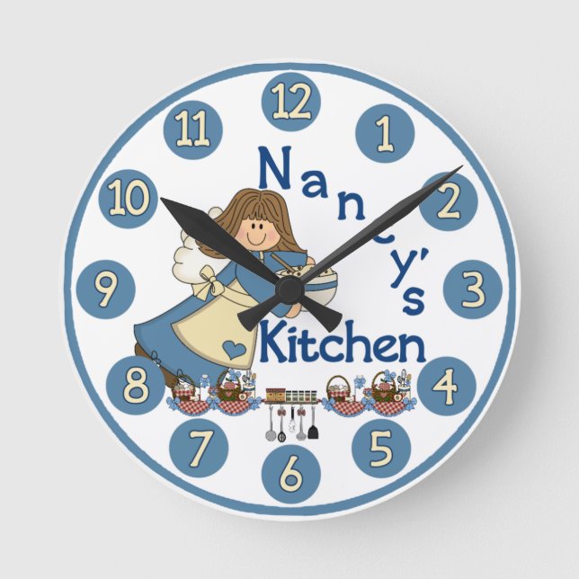 Nancy's Kitchen Wall Clock Runde Wanduhr (Vorderseite)