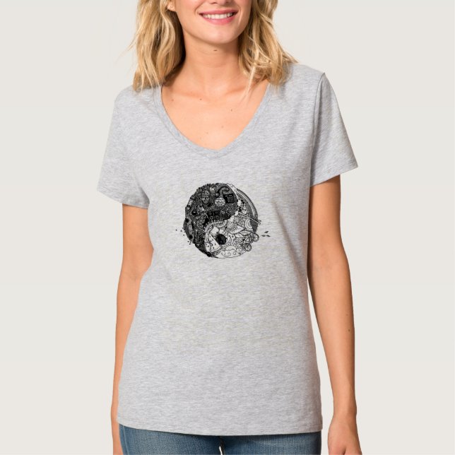 Nancys Pop-Kunst-T - Shirt (Vhals) (Vorderseite)