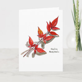 Nandina oder Himmlisches Bamboo Karte