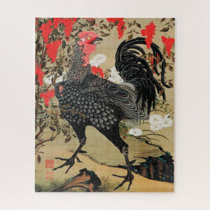 Nandina und Rooster Illustration von Ito Jakuchu Puzzle