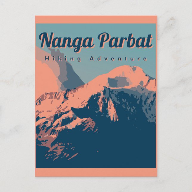 Nanga Parbat Vintage Travel Postkarte (Vorderseite)