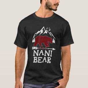 Nani Bear Christmas Pajama Red Pläd Buffalo Famil T-Shirt