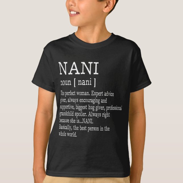 Nani Definition Großmutter Muttertag gibt Frauen T-Shirt (Vorderseite)