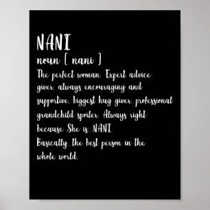 Nani Definition Oma Mütter Tag Frauen Poster