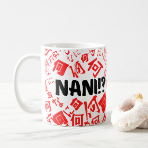 Nani mit japanischem Kanji und Hiragana Letters Kaffeetasse