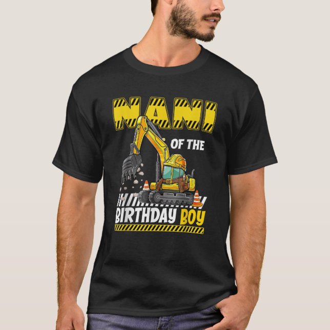 Nani Of The Birthday Boy Construction Worker Birth T-Shirt (Vorderseite)