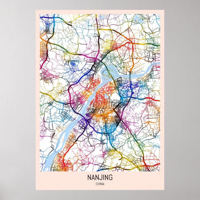 Nanjing China City Map Poster (Vorne)