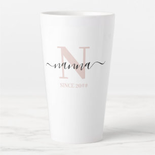 Nanna Elegant Script Monogram Blush Pink Milchtasse