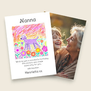 Nanna Geburtstagskarte Kinderzeichnung Foto Mitteilungskarte