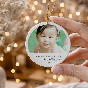 Nanna & Grandad Enkelkinder Foto Weihnachten Ornament
