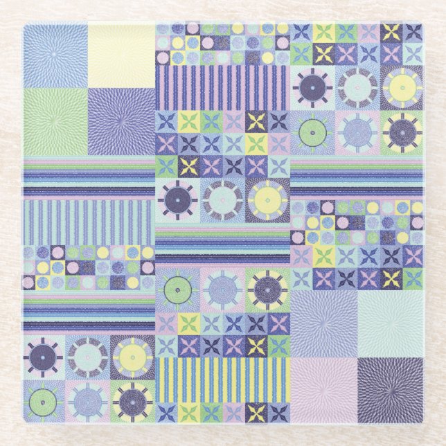 Nannas Hübsche Imitate Strick Crochet Blanket Must Glasuntersetzer (Vorderseite)