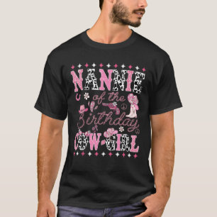 Nannie der Geburtstagskinder Pink Rodeo Nannie T-Shirt
