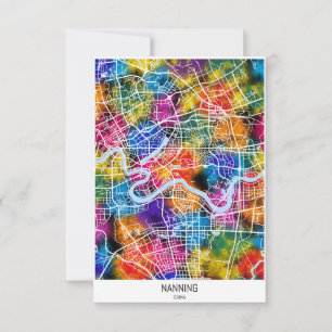 Nanning China City Map Dankeskarte