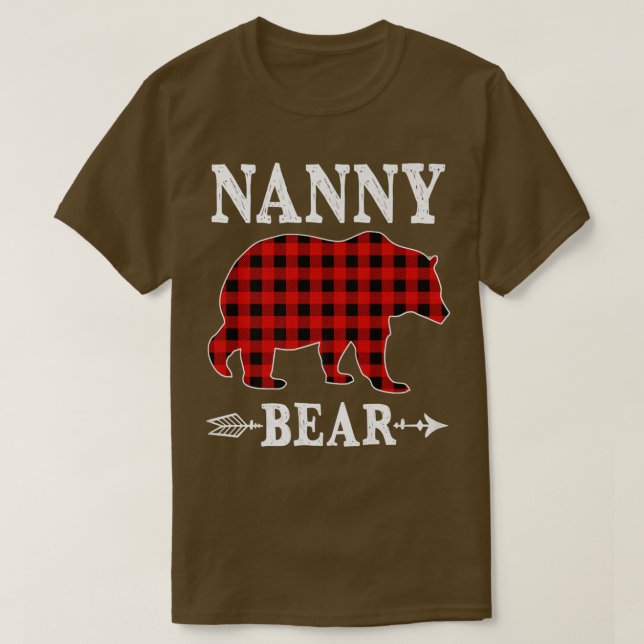 Nanny Bar Christmas Pajama Red Kariert Buffalo Fam T-Shirt (Design vorne)