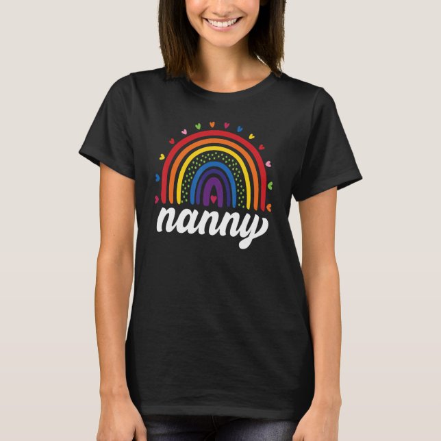 Nanny  Boho Rainbow Back To School Grandma Appreci T-Shirt (Vorderseite)
