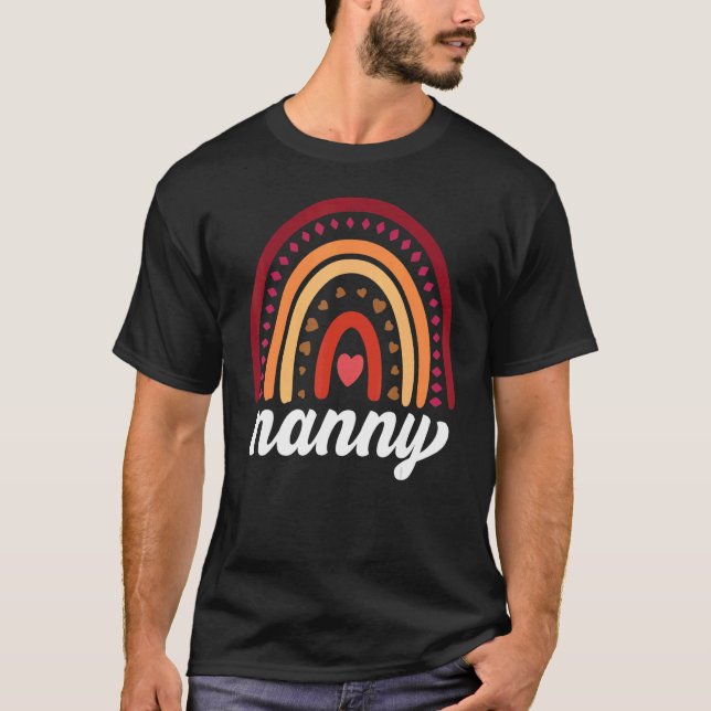 Nanny  Boho Rainbow Back To School Grandma Appreci T-Shirt (Vorderseite)