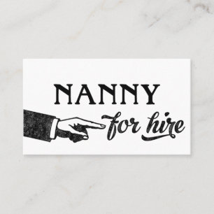 Nanny Business Cards - Cool Vintage Visitenkarte