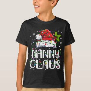 Nanny Claus Christmas Lights Pajama Family Matchin T-Shirt