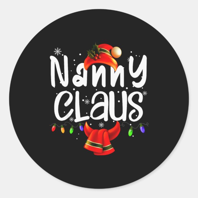 Nanny Claus Matching Christmas Costume  Runder Aufkleber (Vorderseite)