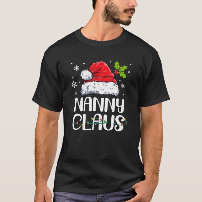 Nanny Claus Santa Funny Christmas Pajama Matching T-Shirt (Vorderseite)