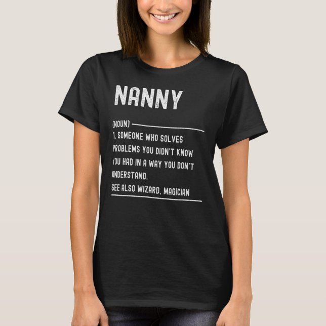 Nanny Definition Shirts Funny Job Title (Vorderseite)