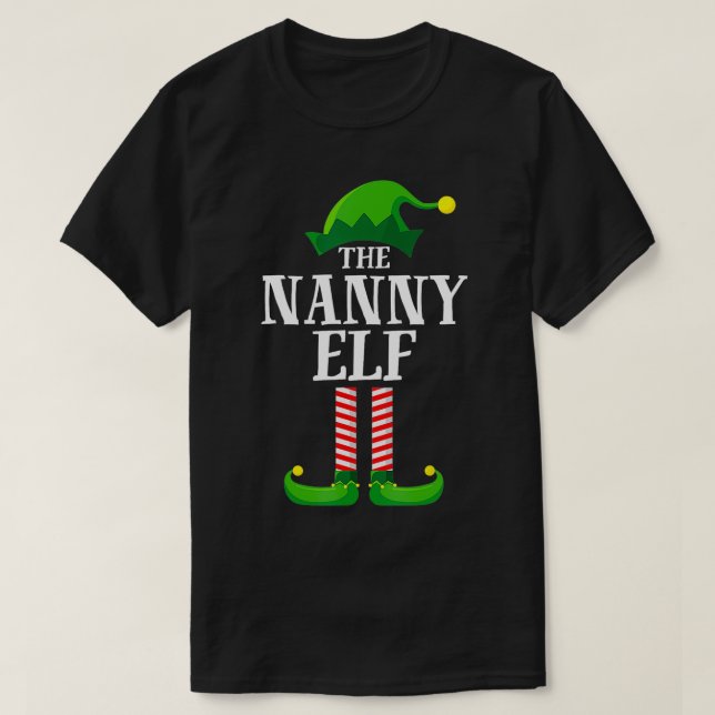 Nanny Elf Matching Family Group Weihnachts-Party T-Shirt (Design vorne)