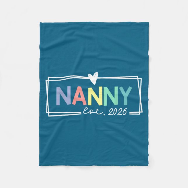 Nanny Est 2026 Promoted To Grandma 2026 For Grandm Fleecedecke (Vorderseite)