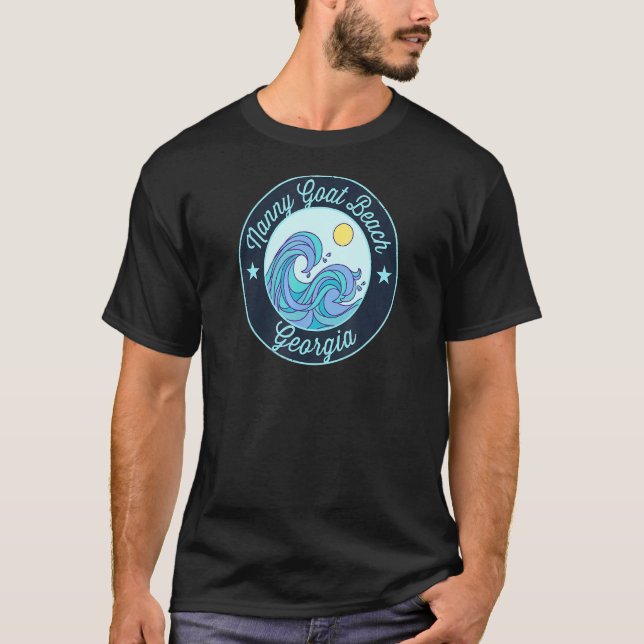 Nanny Goat Beach Ga Georgia Souvenir Nautical Surf T-Shirt (Vorderseite)