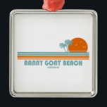 Nanny Goat Beach Georgia Sun Palm Trees Ornament Aus Metall<br><div class="desc">Der Grubenstrand in Georgia und der nahe gelegene Strand Cabretta gehören zu den abgeschiedensten und unberührtesten in den Vereinigten Staaten.</div>