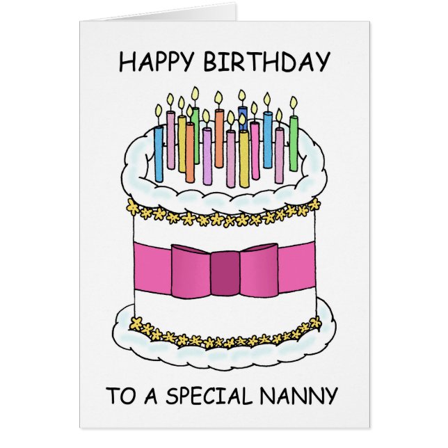 Nanny Happy Birthday Cartoon Cake (Vorne)