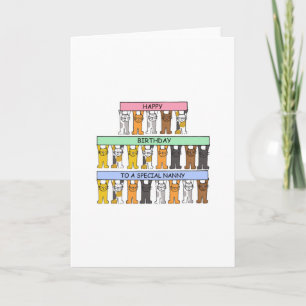 Nanny Happy Birthday Cartoon Cats Karte