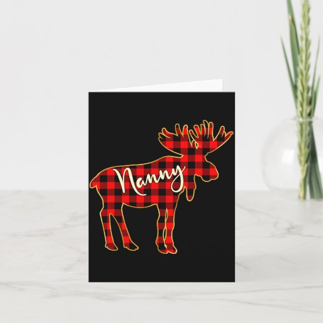 Nanny Moose _ Buffalo Red Plaid Family Christmas  Karte (Vorderseite)