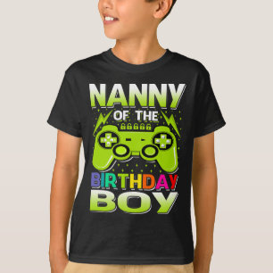 NANNY of the Birthday Boy Matching Video Gamer Bir T-Shirt