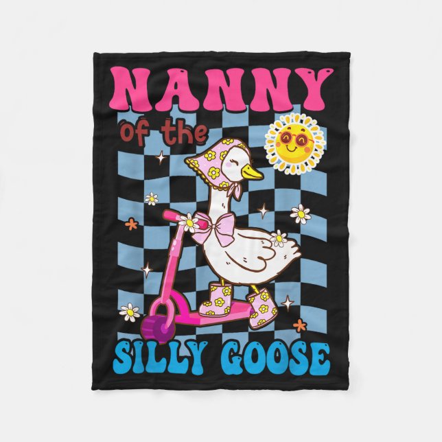 Nanny Of The Silly Goose First Birthday Family Mat Fleecedecke (Vorderseite)