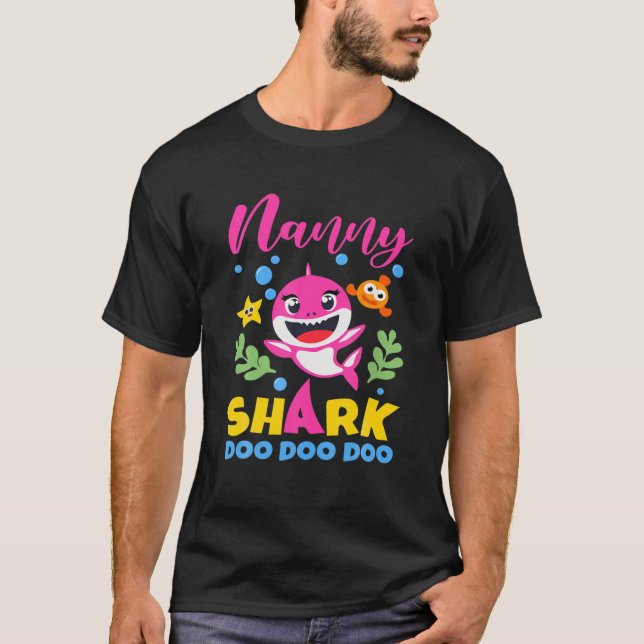 Nanny Shark Gift Cute Baby Shark Family Matching T-Shirt (Vorderseite)