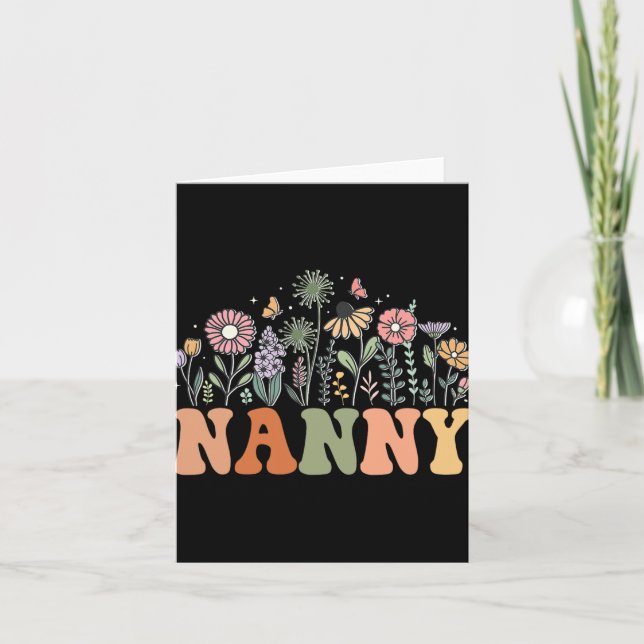 Nanny Wildflower Floral Birthday Baby Shower New N Karte (Vorderseite)